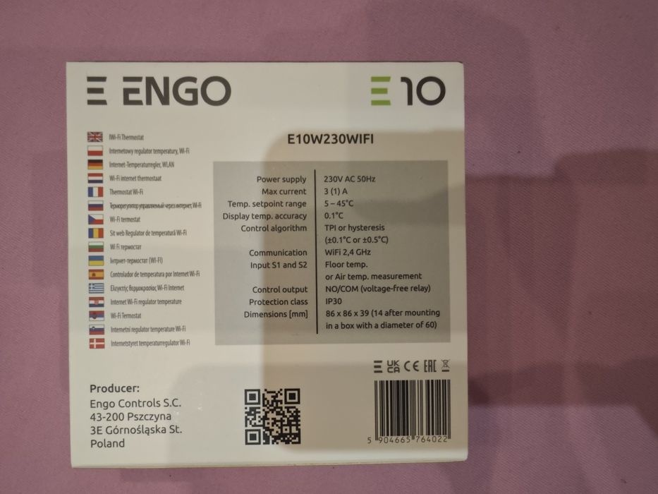 ENGO regulator temperatury E10W230WiFi internetowy podtynk nowy 5 szt.