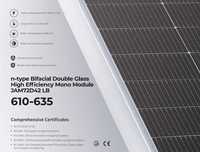 paineis bifaciais 630w, jasolar, novos