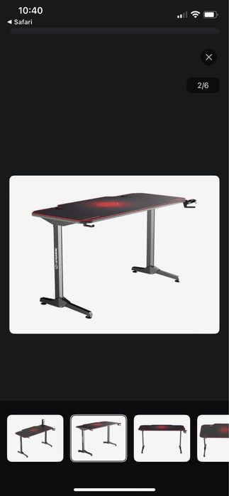 Biurko gamingowe Ultradesk FRAG LED RGB 140x66 cm – używane