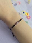 Bransoletka handmade - ametyst, spinel, stal chirurgiczna