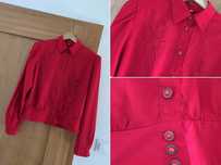 Bluzka koszula czerwona sexy elegancka krótka Vintage S/M