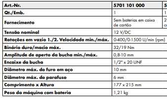 Berbequim a bateria ABS 12 compact M-CUBE Wurth