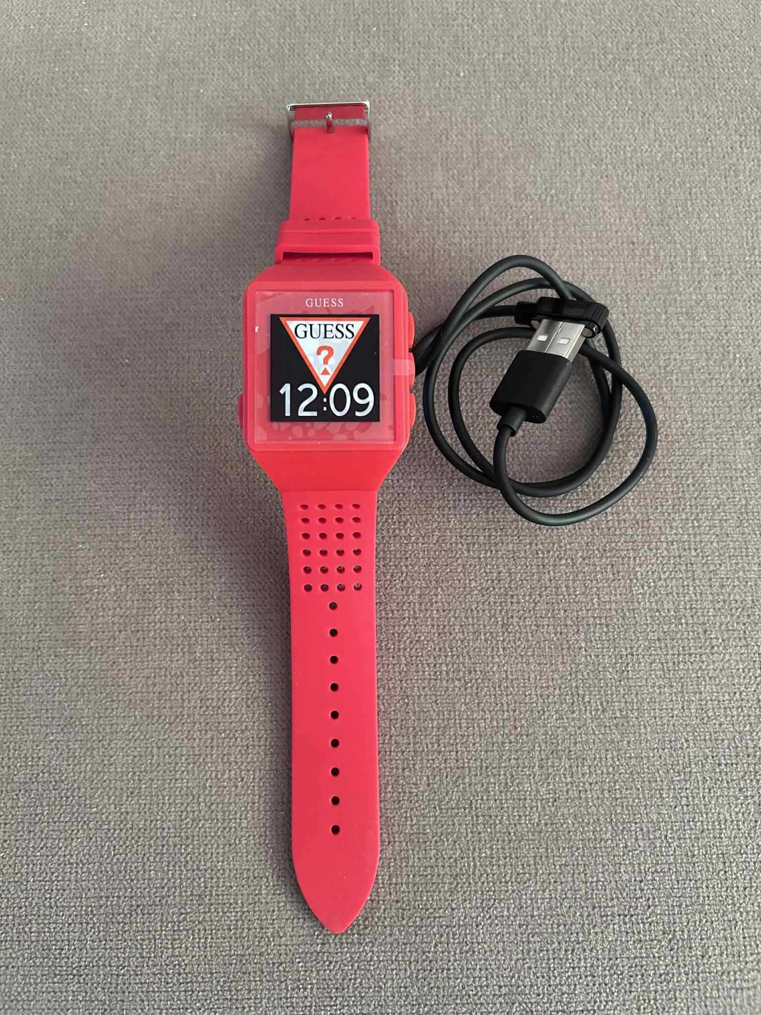 Smartwatch zegarek GUESS Connect Digital czerwony + ładowarka