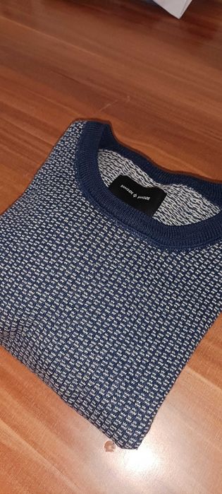 Sweter z wełny z merynosa Merino Wool S (small) niebieski Samsoe