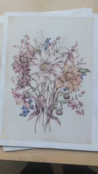 Plakat kwiaty (rysunek bukiet - wydruk)k)