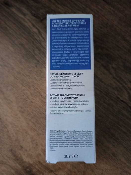 AA LAAB AM:PM Skincycling eksfoliujące serum na noc 0,1% kwas glikolow