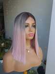 Peruka Barbie long bob ombre różowa naturlna fryzura