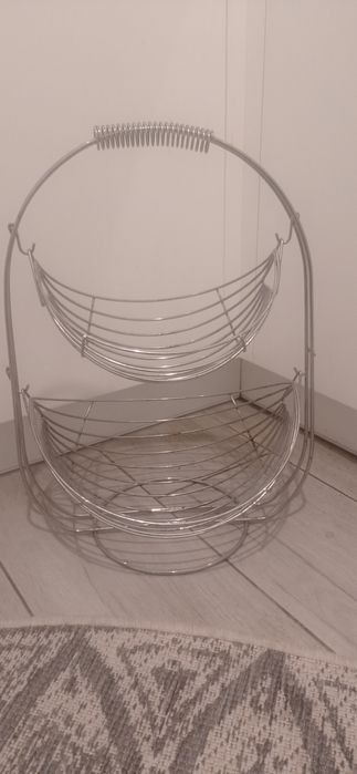 Stojak na owoce srebrny