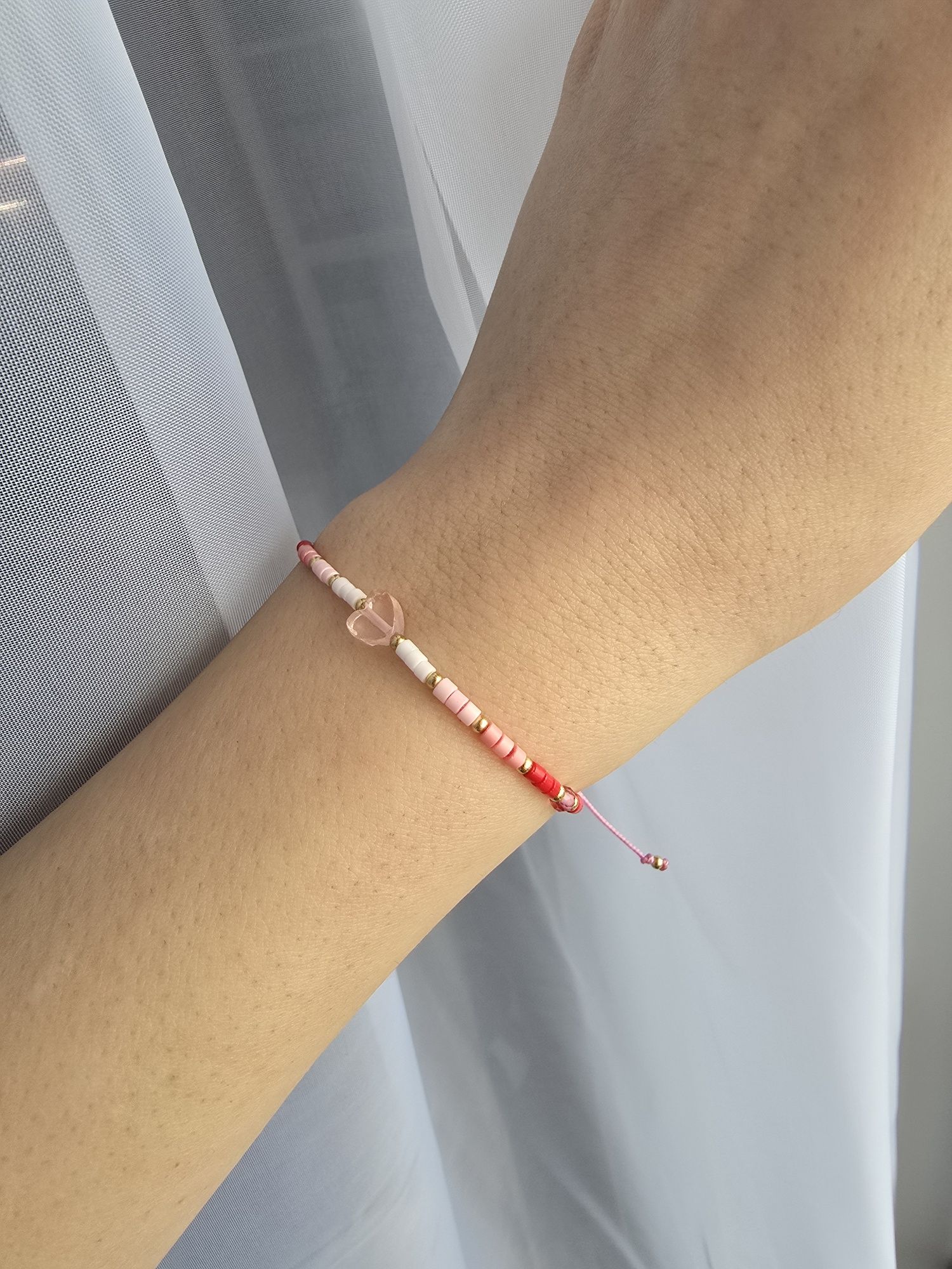 Bransoletka handmade z serduszkiem