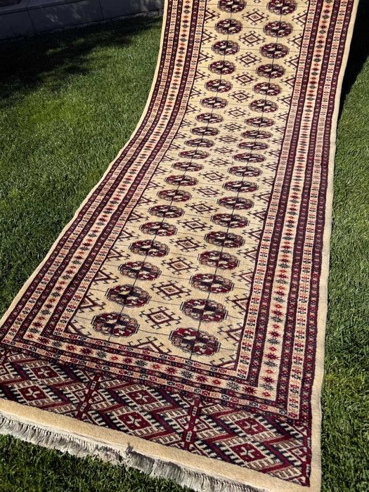 Chodnik Dywan kaszmirowy Pakistan Buchara ART DECO 385x96 galeria10tyś