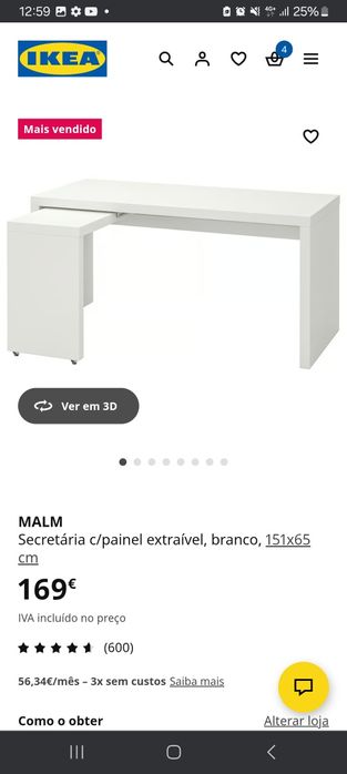 Secretária Malm com 6 meses de uso