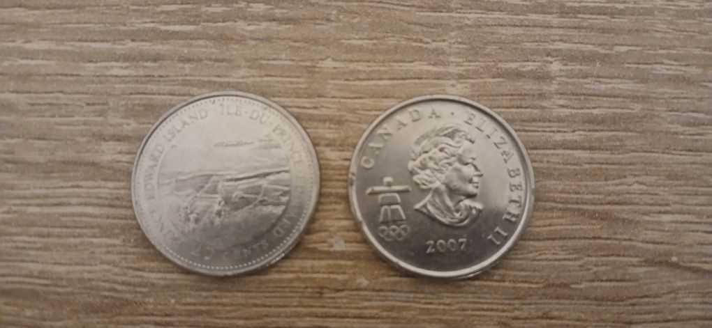 2 moedas 25cents canada otimo estado