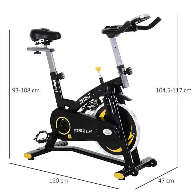 Bicicleta Ciclismo Indoor com Ecrã LCD Volante de Inércia de 10kg