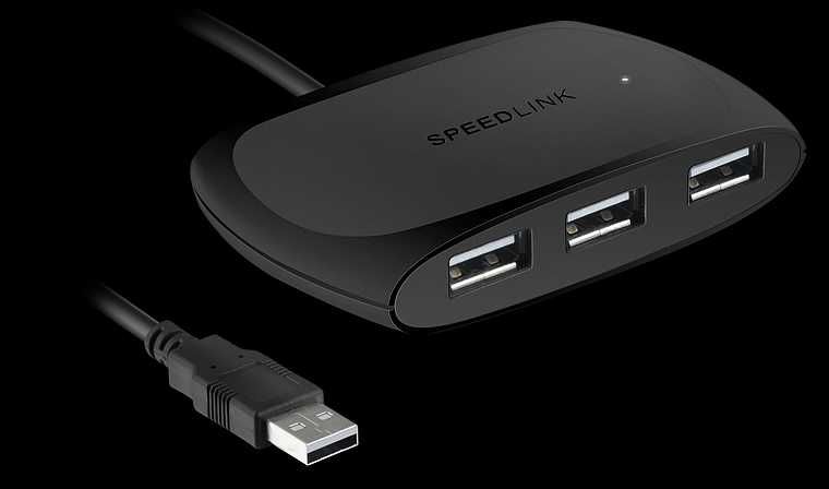Speedlink Snappy 4-port Active Usb 2.0 Hub, Black (sl-140010-bk)