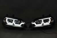 Lampy reflektory przednie przód BMW E70 07-10 H7 RINGI LED BAR NEON !