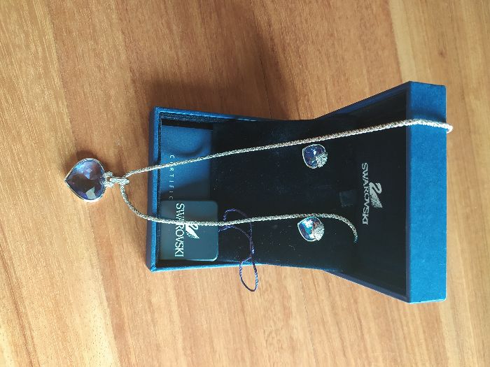 Colar e Brincos Swarovski Coração Oceânico