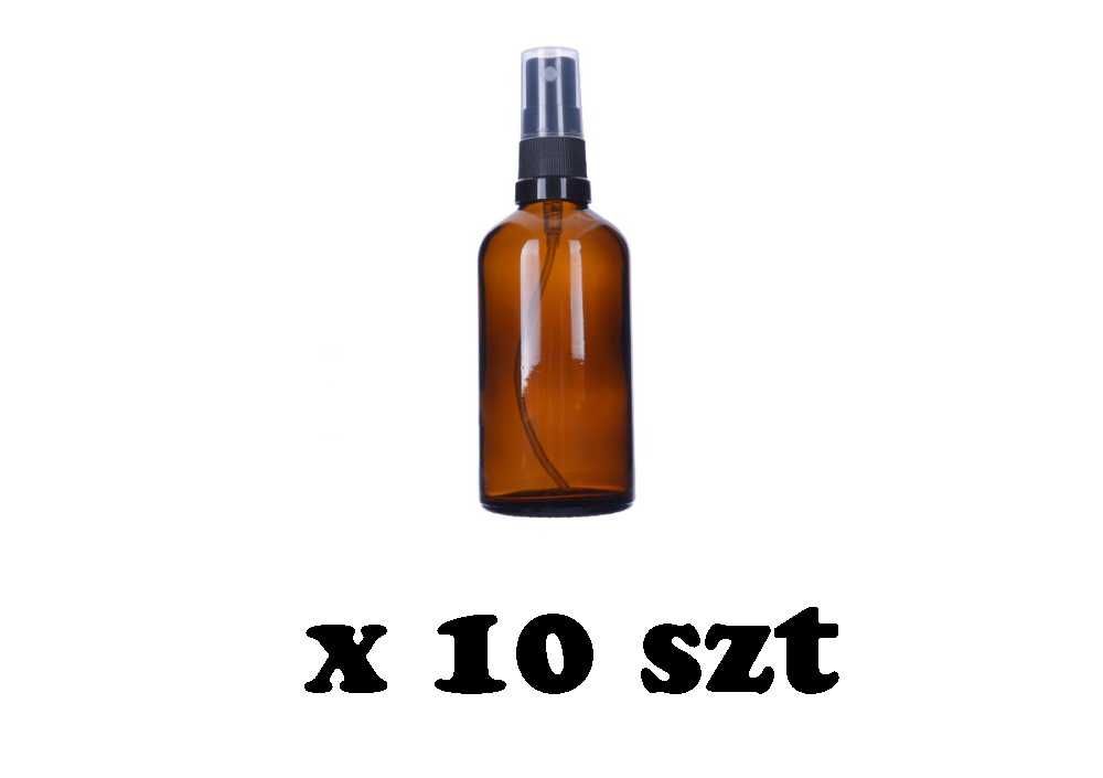 Butelka brązowa szklana z atomizerem spray 100 ml x 10 sztuk