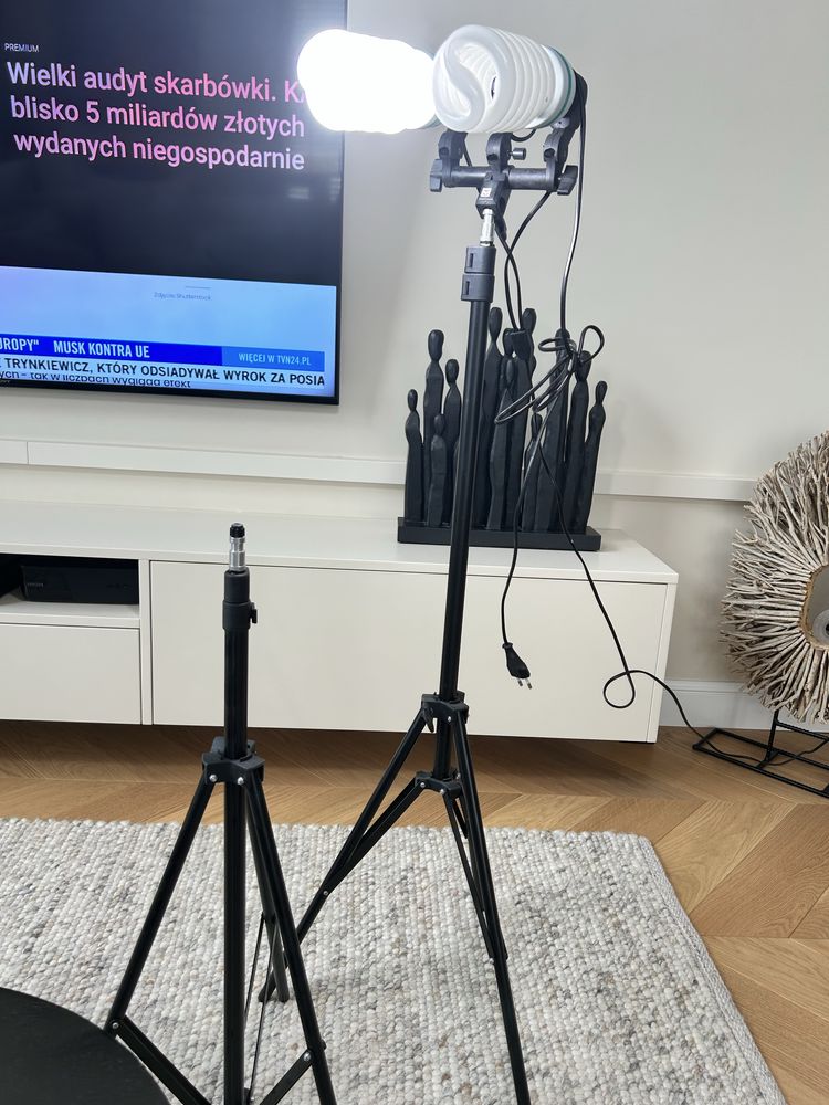 Statyw plus lampa studyjna żarówka