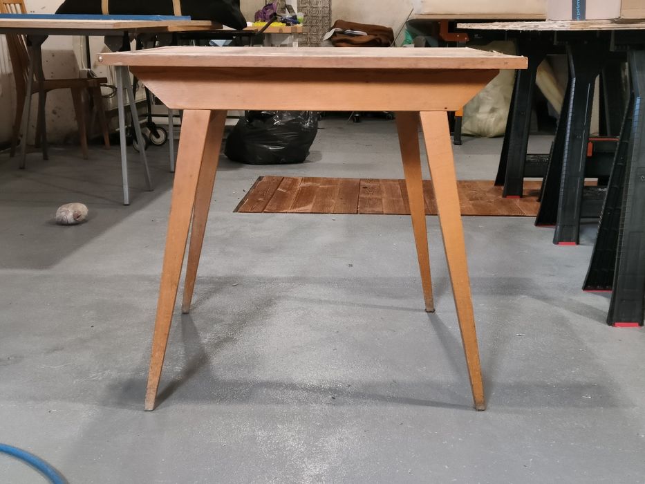 Stolik stół kwadratowy 80x80 PRL retro patyczak skandynawski scandi