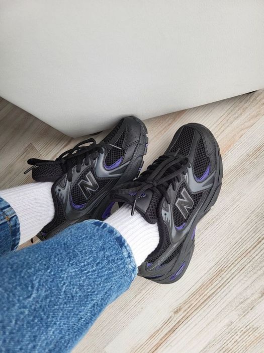 Жіночі зимові кросівки з хутром new balance 530 black чорні