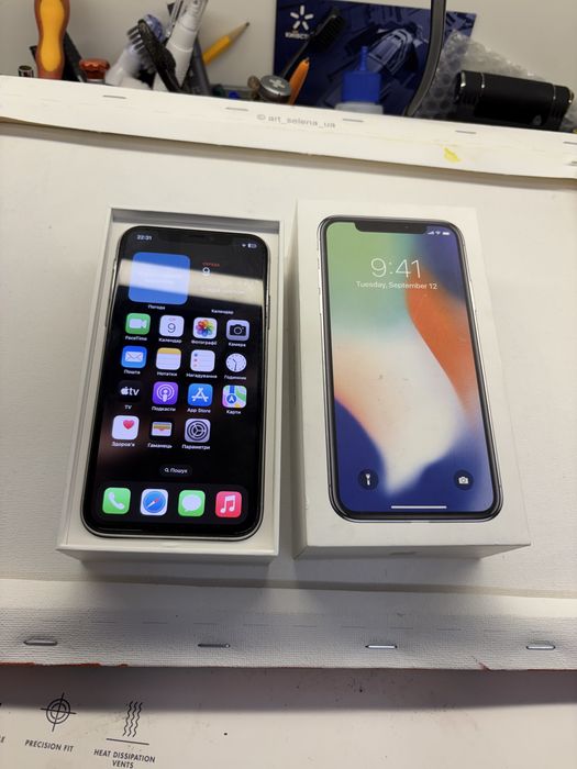 Продам телефон apple iPhone X 256Gb white 73%