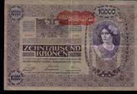 Áustria Ocupada p/Alemanha 2 notas 10000 Kronenc/recarga DEUTSHÖSTERRE