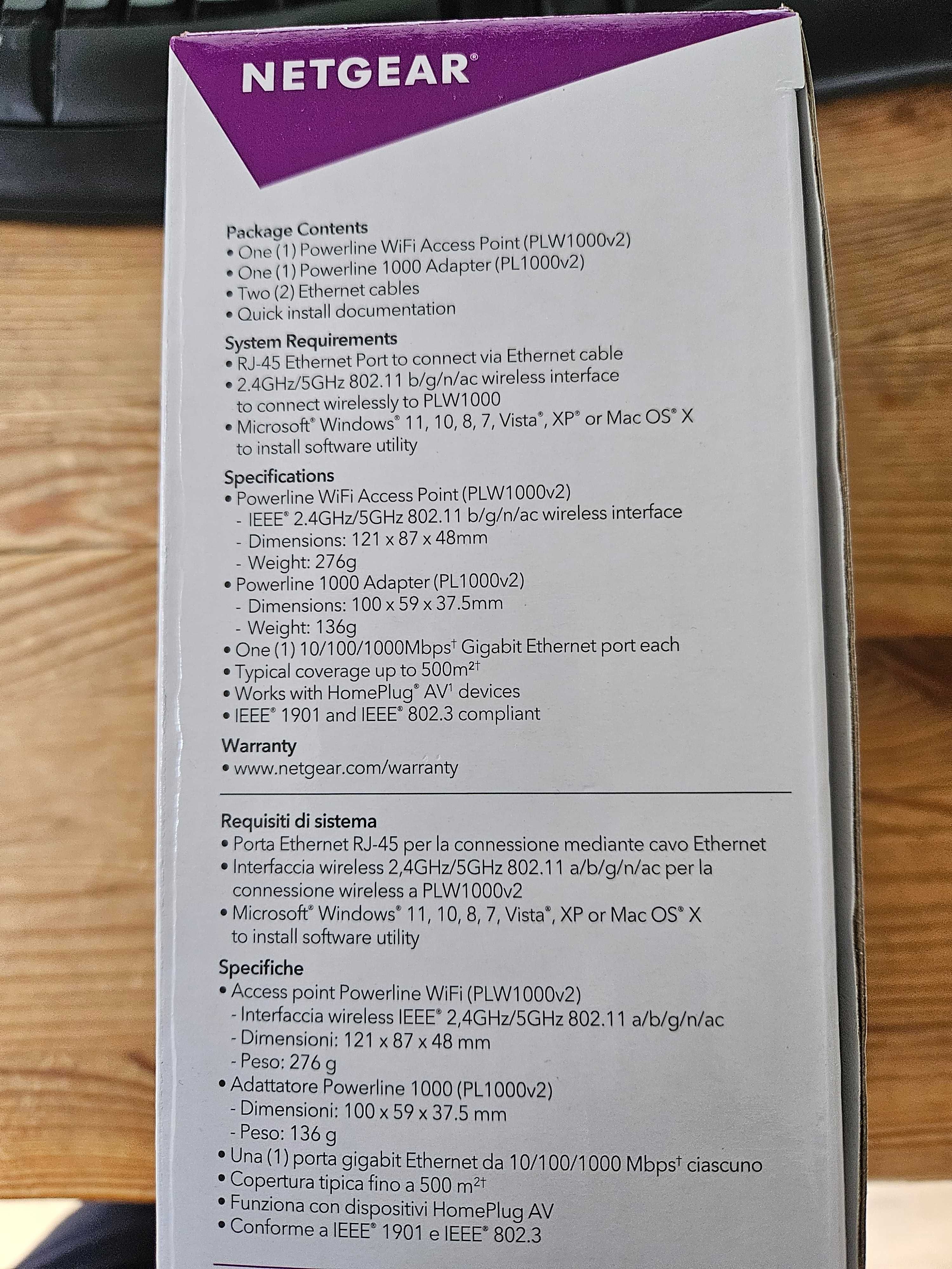 Netgear Powerline 1000+WIFI (Siec po gniazdach + WIFI)
