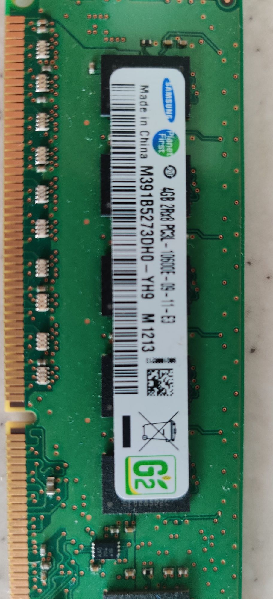 Оперативная память Samsung 4GB DDR3 2Rx8 PC3L-10600E(M391B5273DH0-YH9)