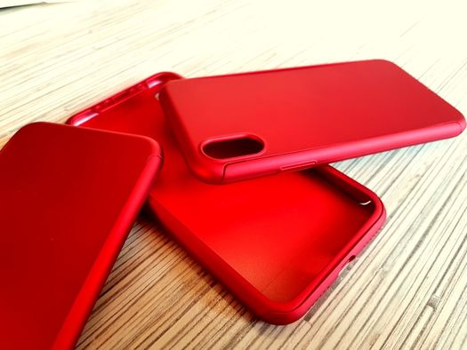 IPHONE X etui case pokrowiec obudowa RED satyna NOWE !