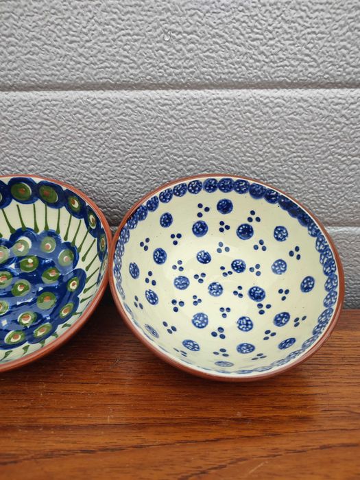 Ceramiczne Miski - ręcznie malowane - ciekawy design - vintage - Q