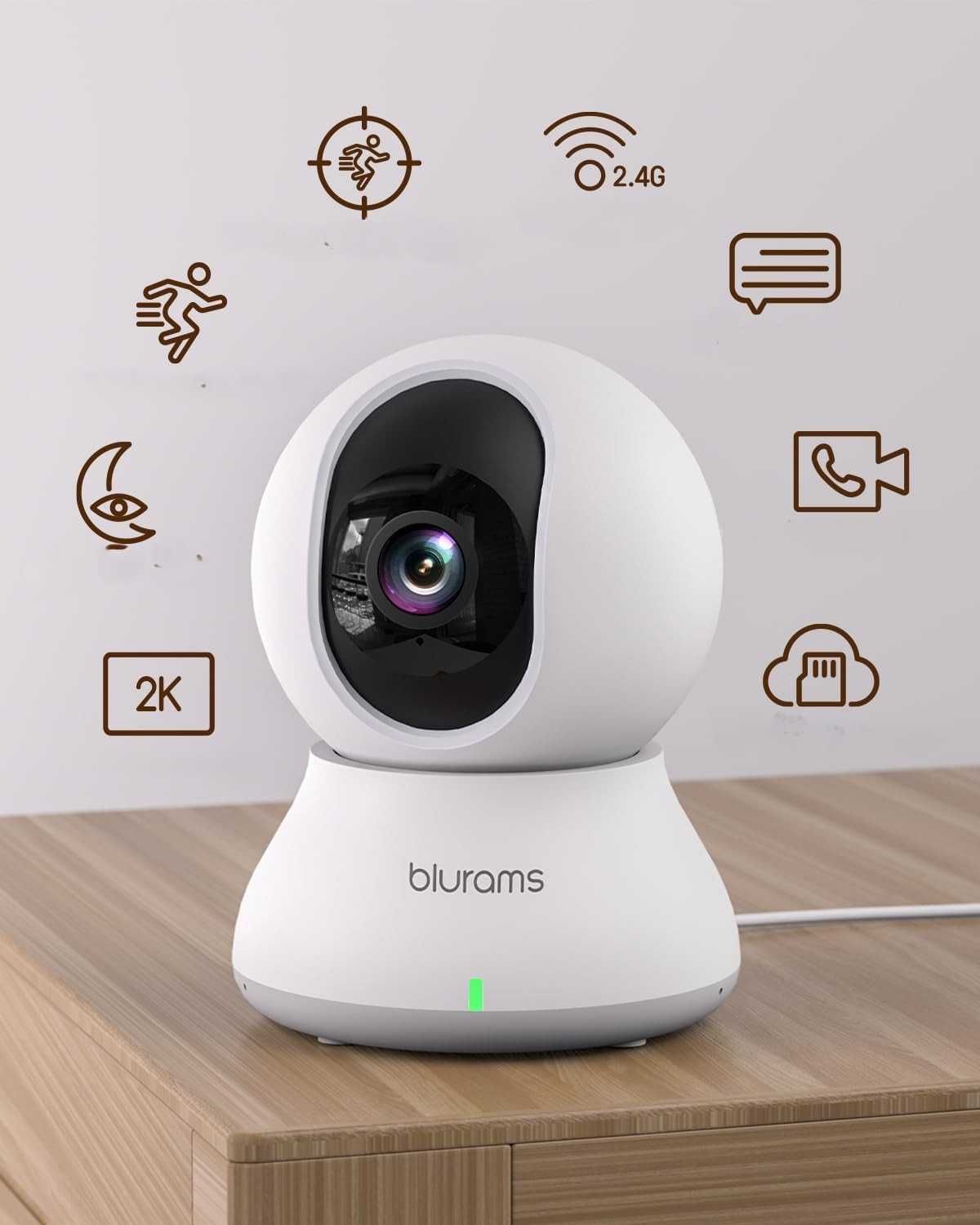 Kamera wewnętrzna blurams 2K PTZ 360° WiFi, Audio