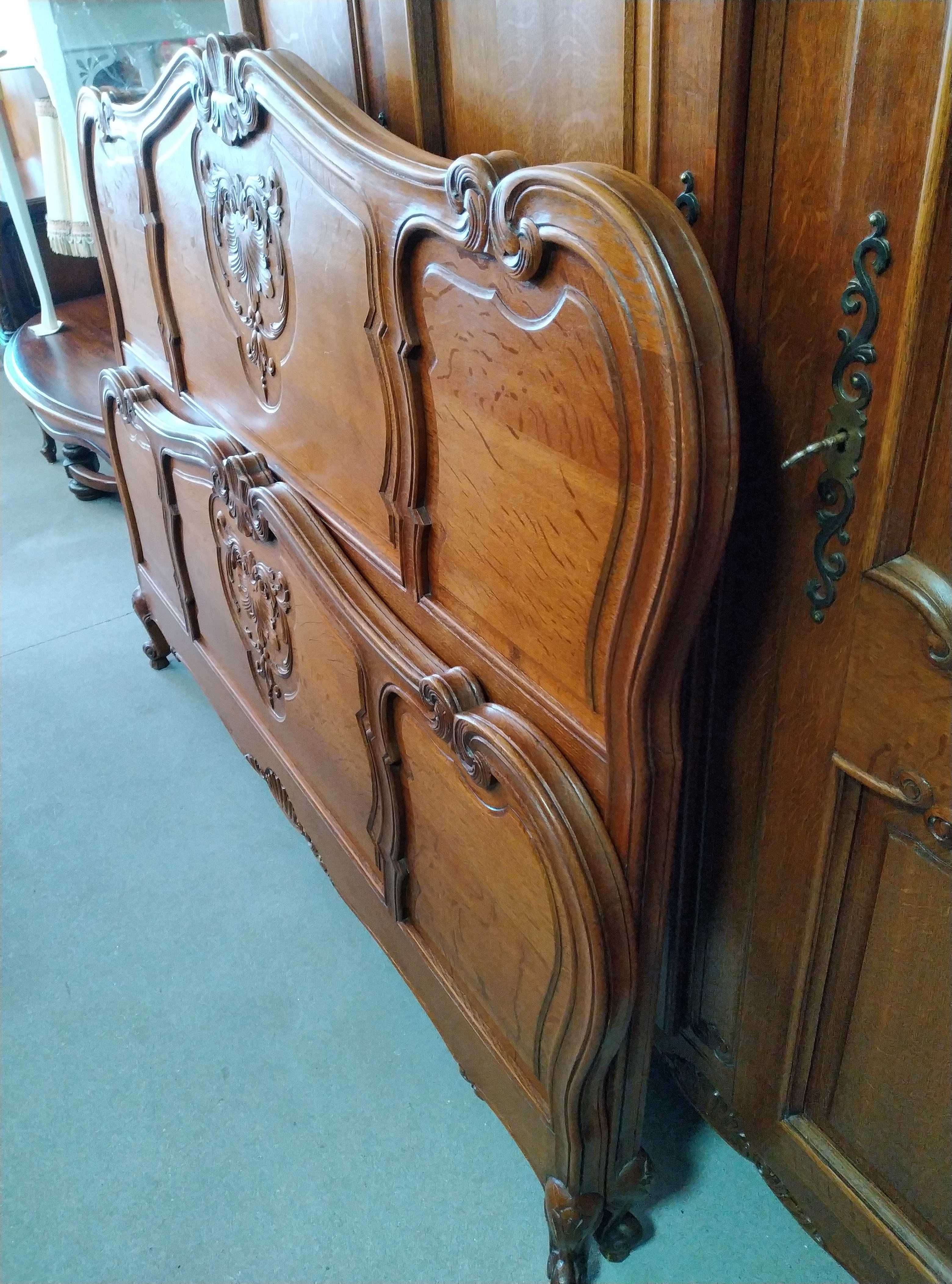Sypialnia łóżko ludwikowskie z lat 60-tych