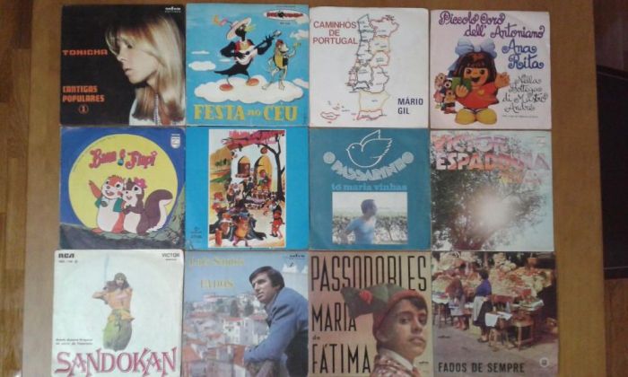 Lote de discos de vinil antigos