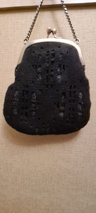 Сумка жіноча чорна, шерстяна,  не велика