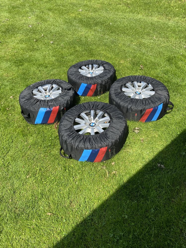 Felgi z oponami zimowymi do BMW serii 5 F10 F11 z rozstawem 5x120.