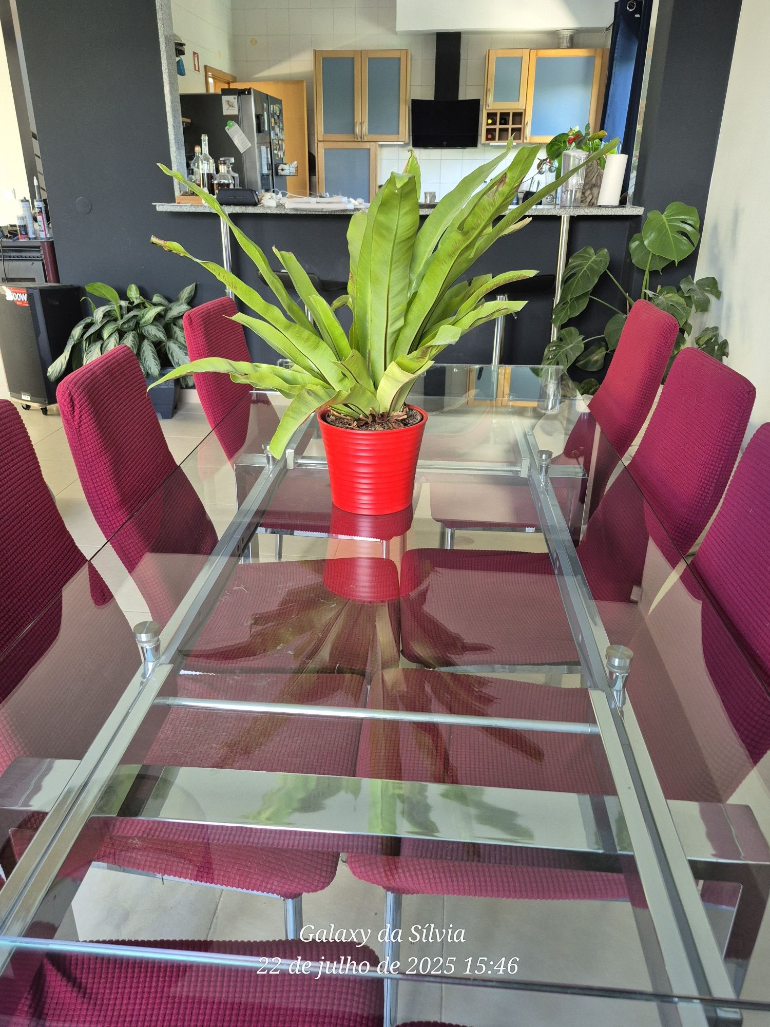 Mesa refeição em vidro