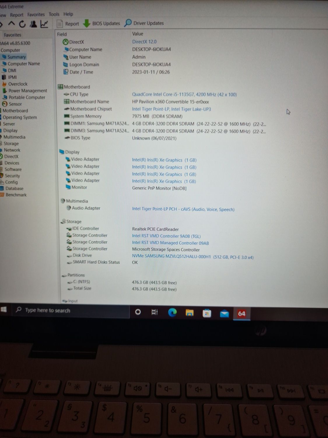 HP Pavilion x360 Convertible 15 i5/8/512