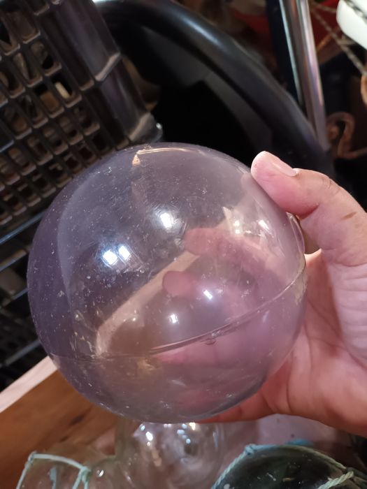 Boias de pesca antigas em vidro soprado