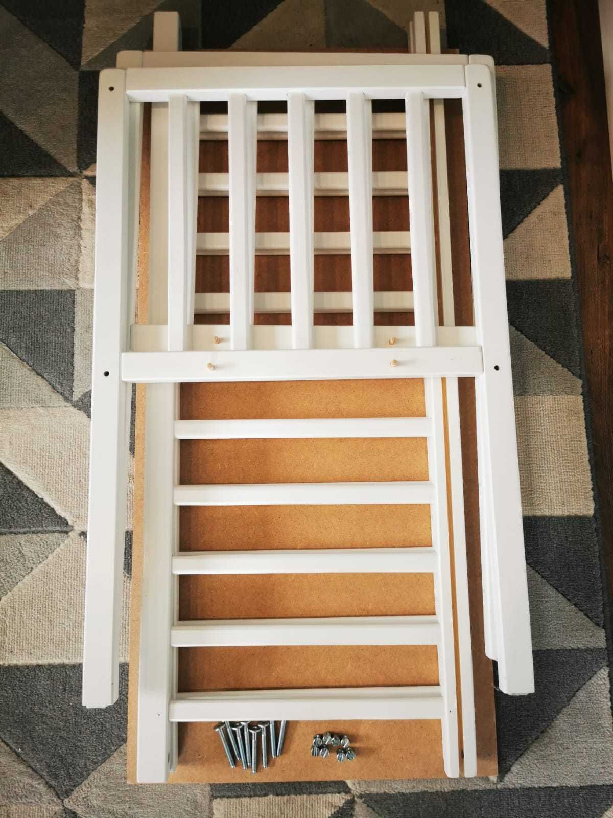 Małe łóżeczko bedside crib Woodies białe 40x90 z materacem