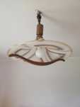 Retro lampa regulowana drewno do salonu kuchni