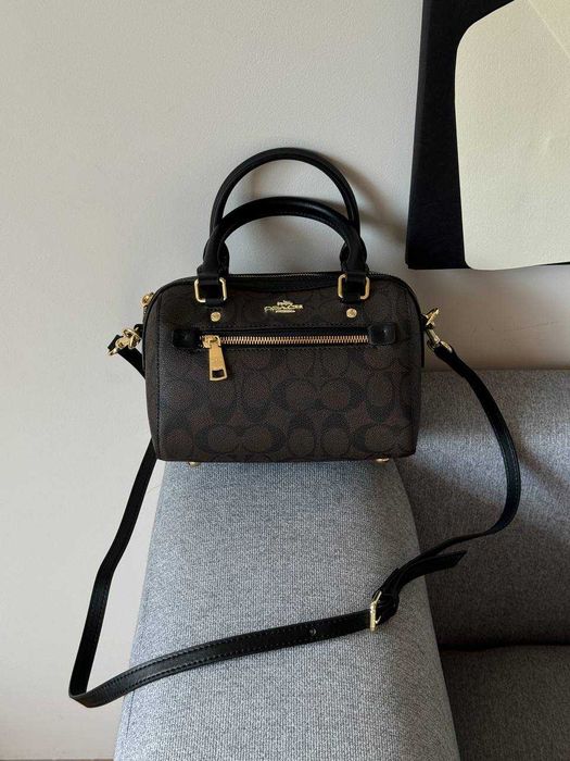 Coach Rowan Satchel Zip In Signature Canvas Brown