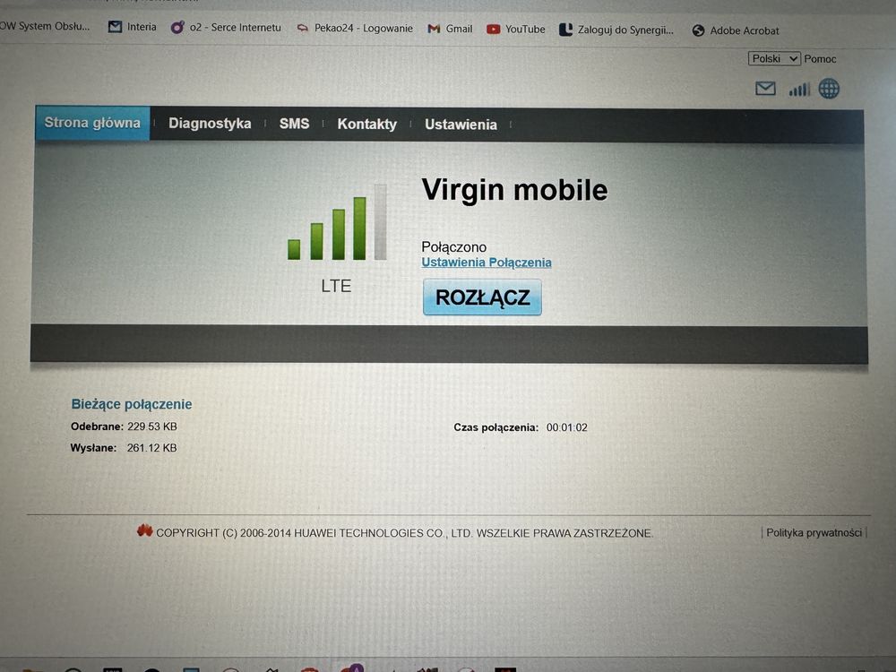 Modem Lte Usb Huawei E3372 jak nowy