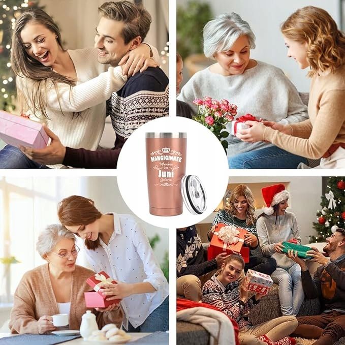 Kubek termiczny 450ml miedziany Prezent dla urodzonych w czerwcu