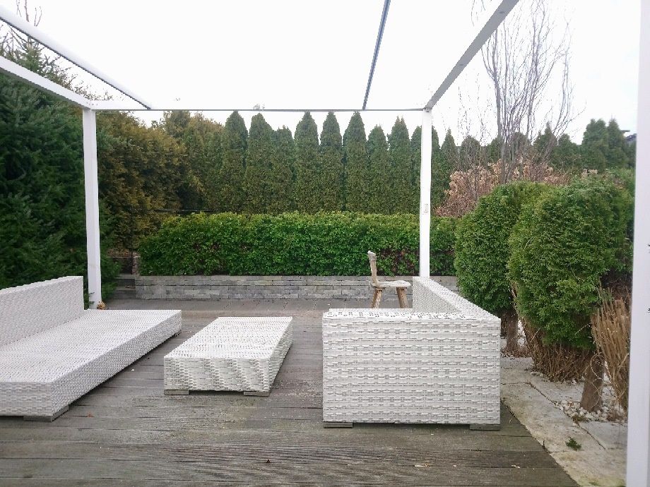 Pergola aluminiowa 4m / 4m  biała najwyższą jakość znastrojowym oświet