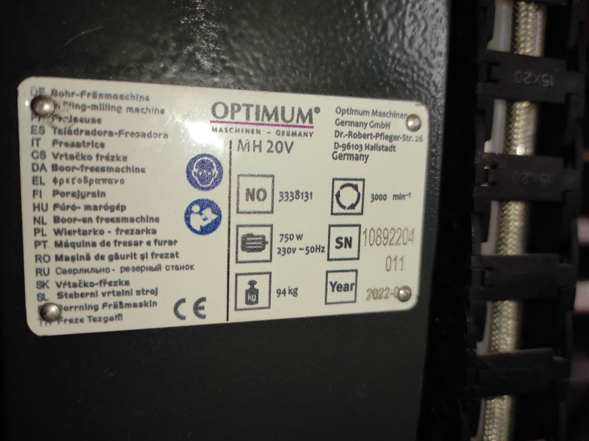 Фрезерный станок по металлу Optimum OPTImill MH 20 V