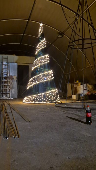 SOLIDNE Metalowe Choinki LED/ składane/malowane proszkowo/ PRODUCENT