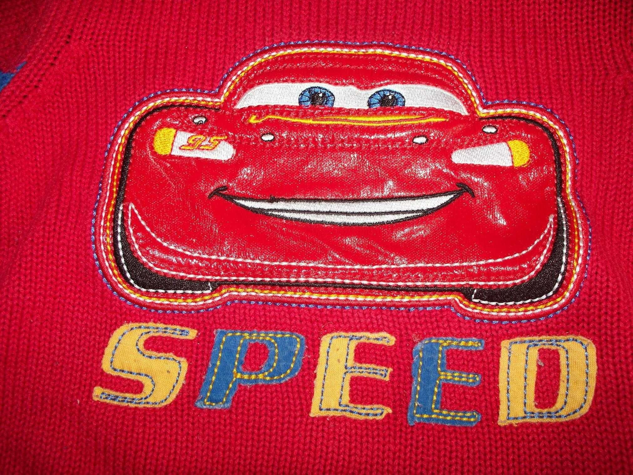 DISNEY sweterek CARS ZYGZAK 12,5kg czerwony 86