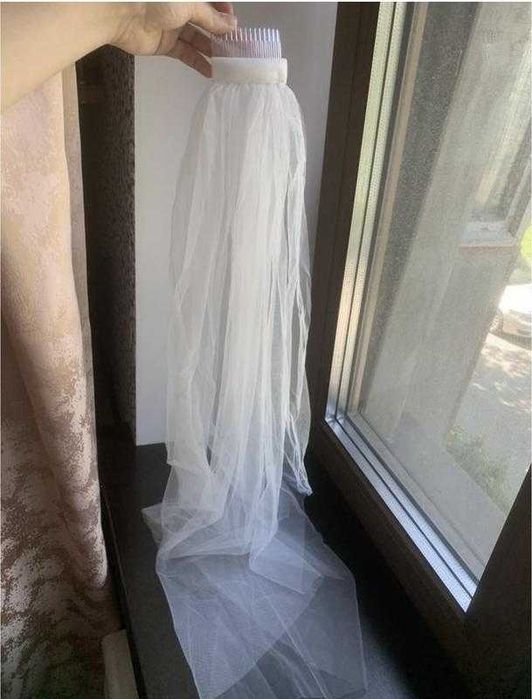 Фата 100см айворі для нареченої