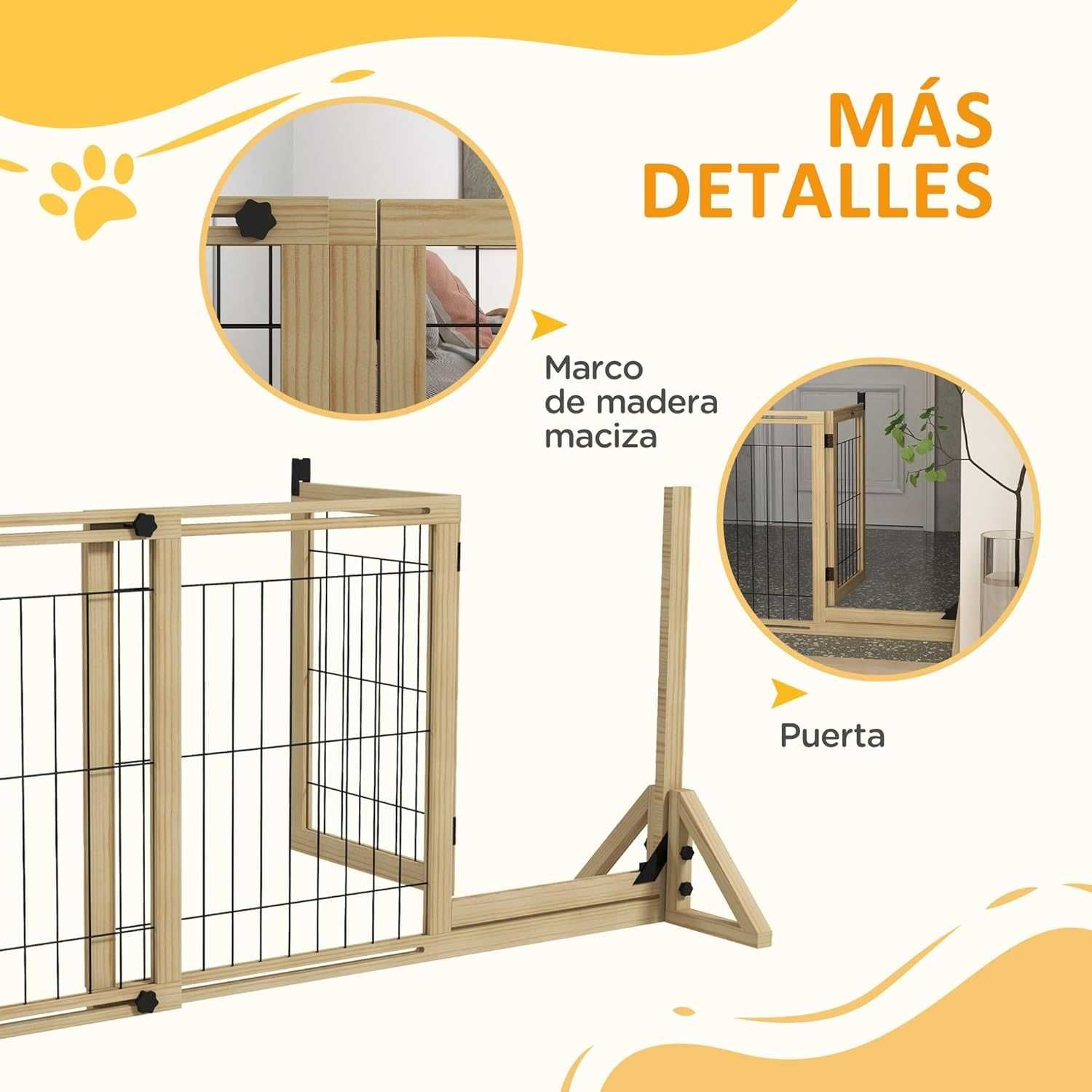 ENVIO GRÁTIS - Barreira Madeira p/ cão com pernas  112-159x44x70cm