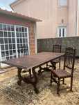 Conjunto Mesa e 8 Cadeiras Antigas